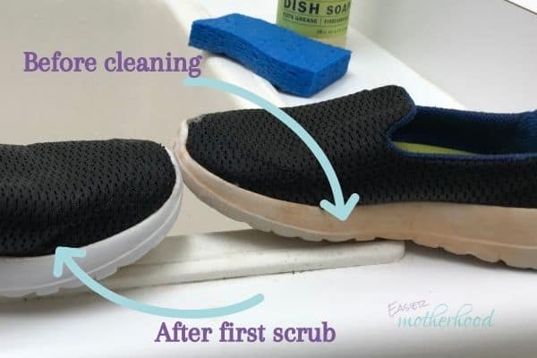 Cleaning shoes with deals dish soap