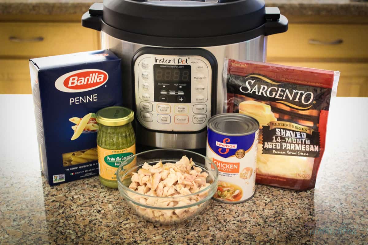 Ingredients on counter along with instant pot