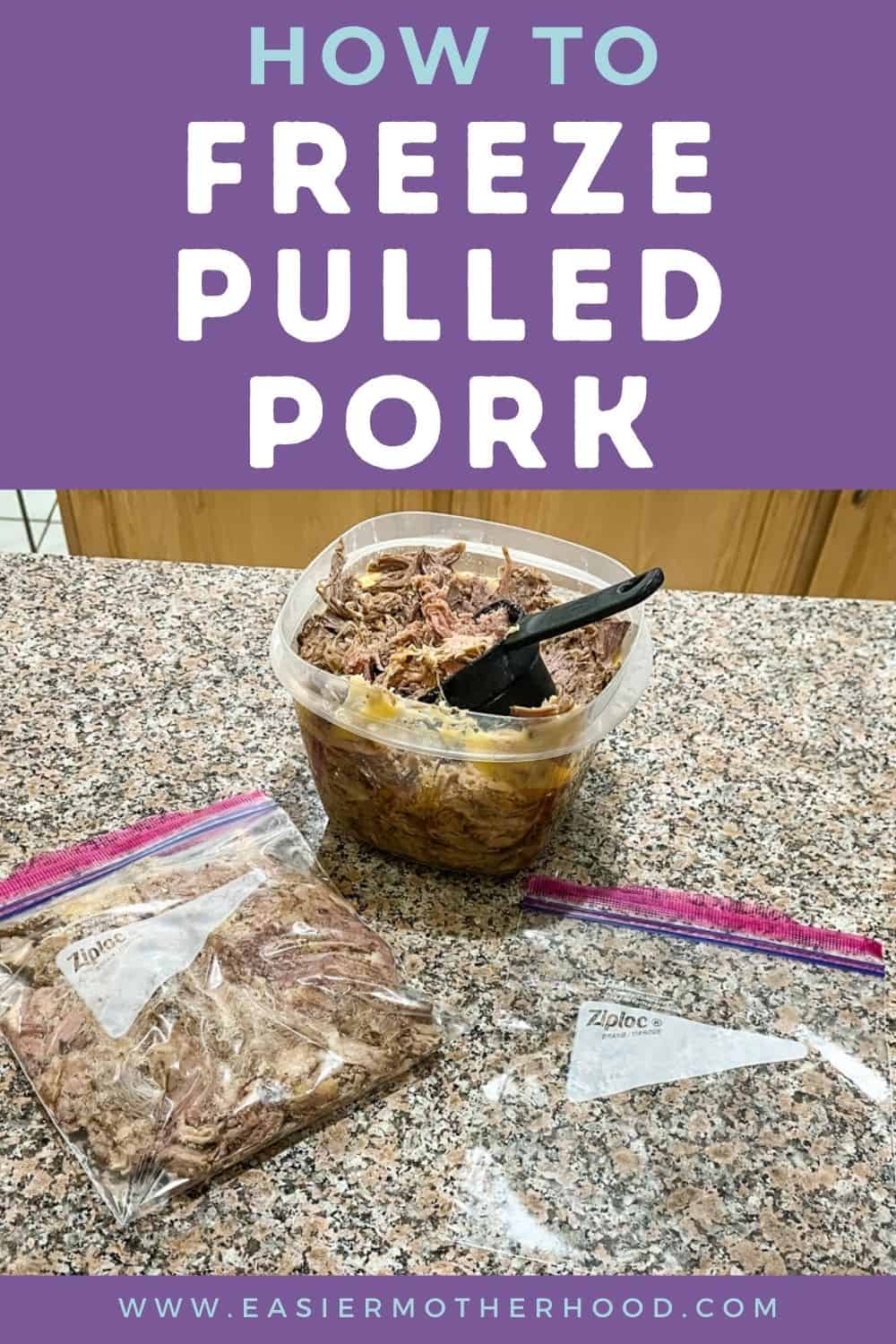 Freezing pulled shop pork