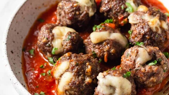 Image for Easy Air Fryer Cheese Stuffed Meatballs