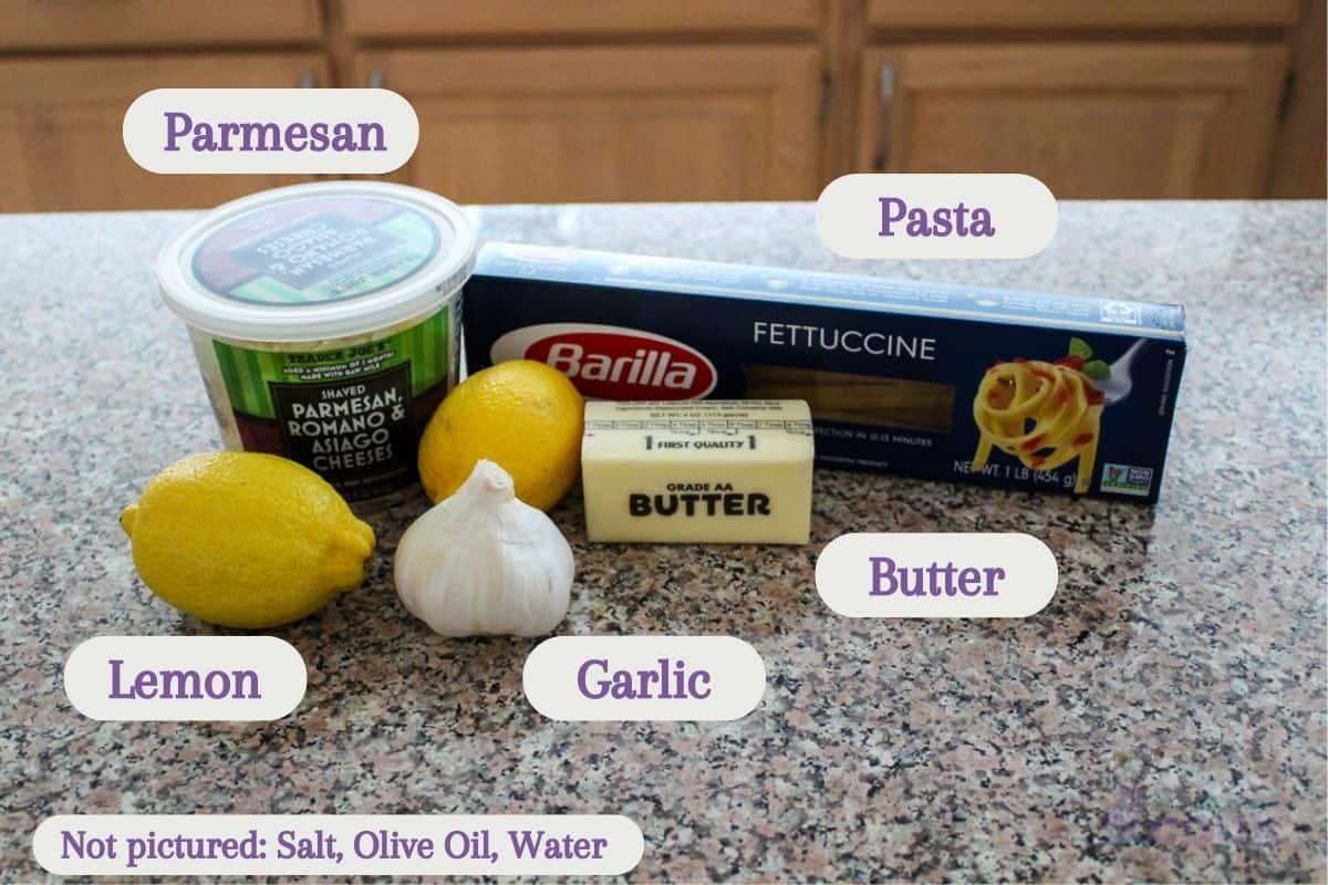 Ingredients on a kitchen counter.