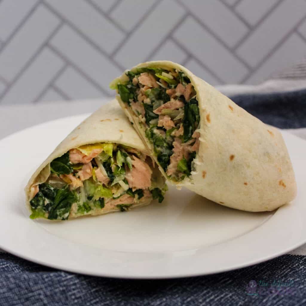 Easy Salmon Caesar Salad Wrap With Leftover Salmon The Default Cook easy-salmon-caesar-salad-wrap-with-leftover-salmon-the-default-cook