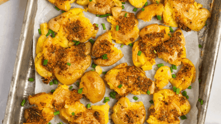Image for Crispy Garlic Parmesan Smashed Potatoes